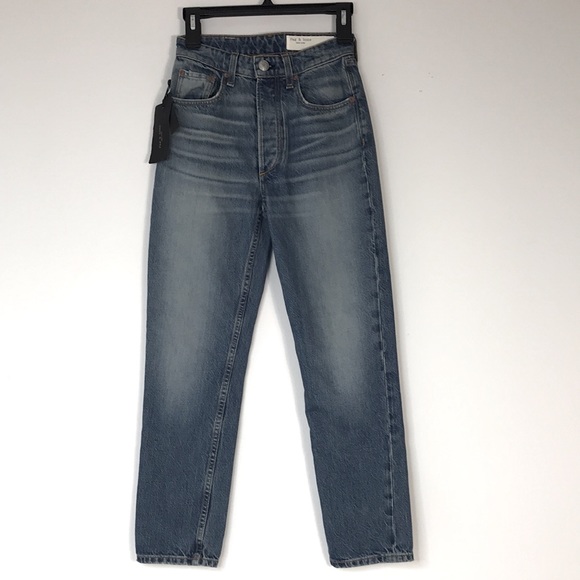 NWT Rag & Bone Nina High-Rise Ankle Cigarette jeans in gypsum - Picture 5 of 17